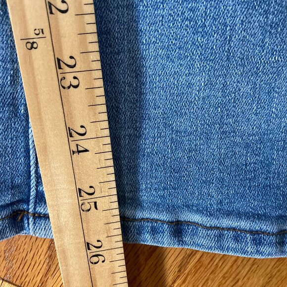 Madewell Jeans Mid-Rise Kick Out 31 Cropped Lt/Medium Blue Wash 5 Pocket Stretch - Picture 6 of 8